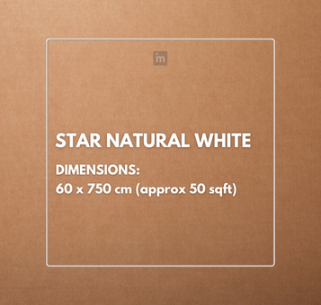 STAR NATURAL WHITE - 60 X 750 CM (50 SQ FT) -  RATTEN CANE WEBBING - CLASSIC & DIVINE