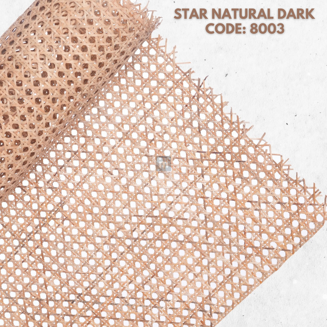 STAR NATURAL DARK - 8003 - 60 CM WIDTH X 1500 CM LENGTH X 100 SQF. - CANE WEBBING