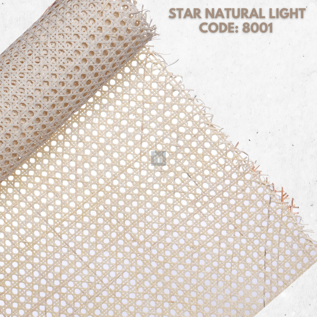 STAR NATURAL LIGHT - 8001 - 60 CM WIDTH X 1500 CM LENGTH X 100 SQF. - CANE WEBBING
