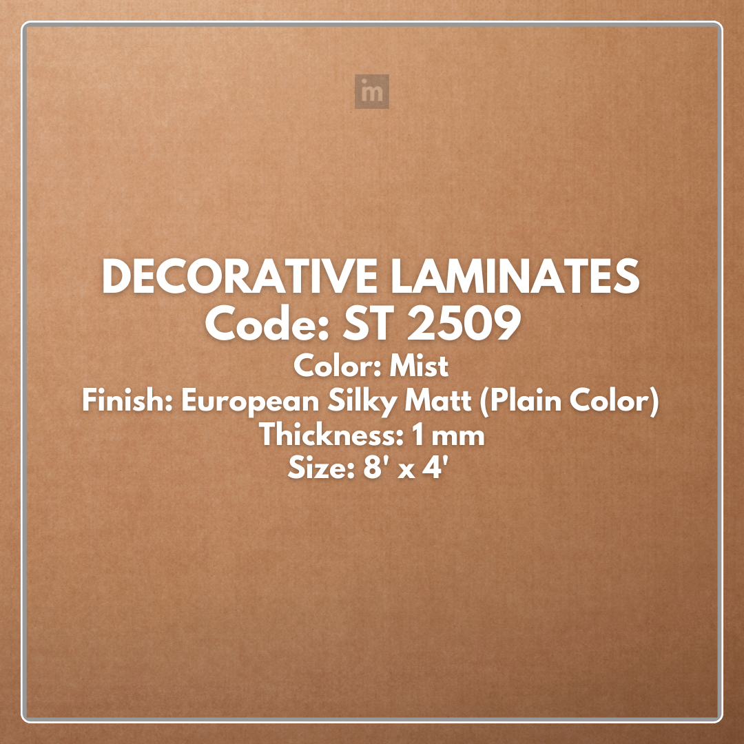 ST 2509 MIST / EUROPEAN SILKY MATT / PLAIN COLOR / DECORATIVE LAMINATE / THINK LUXURY  - 1MM - 8FT x 4FT