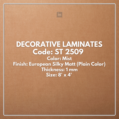 ST 2509 MIST / EUROPEAN SILKY MATT / PLAIN COLOR / DECORATIVE LAMINATE / THINK LUXURY  - 1MM - 8FT x 4FT