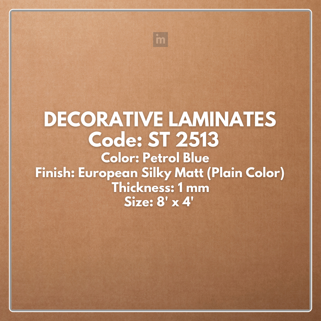 ST 2513 PETROL BLUE / EUROPEAN SILKY MATT / PLAIN COLOR / DECORATIVE LAMINATE / THINK LUXURY  - 1MM - 8FT x 4FT