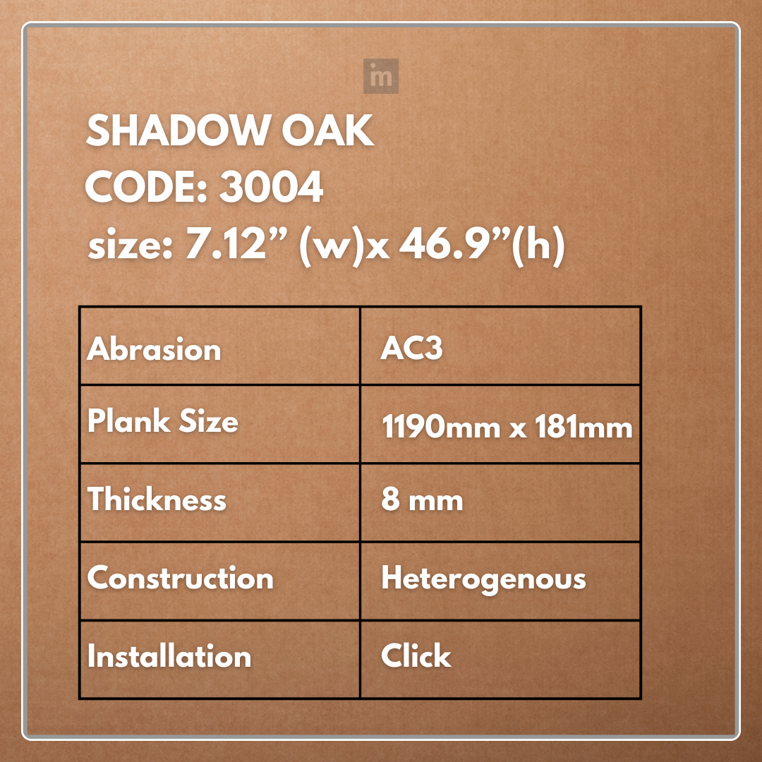 LM 3004 -SHADOW OAK - AC3 08MM X 1190MM X 181MM  - EXCELAM - PRIME FLOORS  - HDF LAMINATE FLOORING