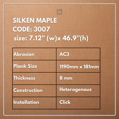 LM 3007 - SILKEN MAPLE - AC3 08MM X 1190MM X 181MM  - EXCELAM - PRIME FLOORS  - HDF LAMINATE FLOORING