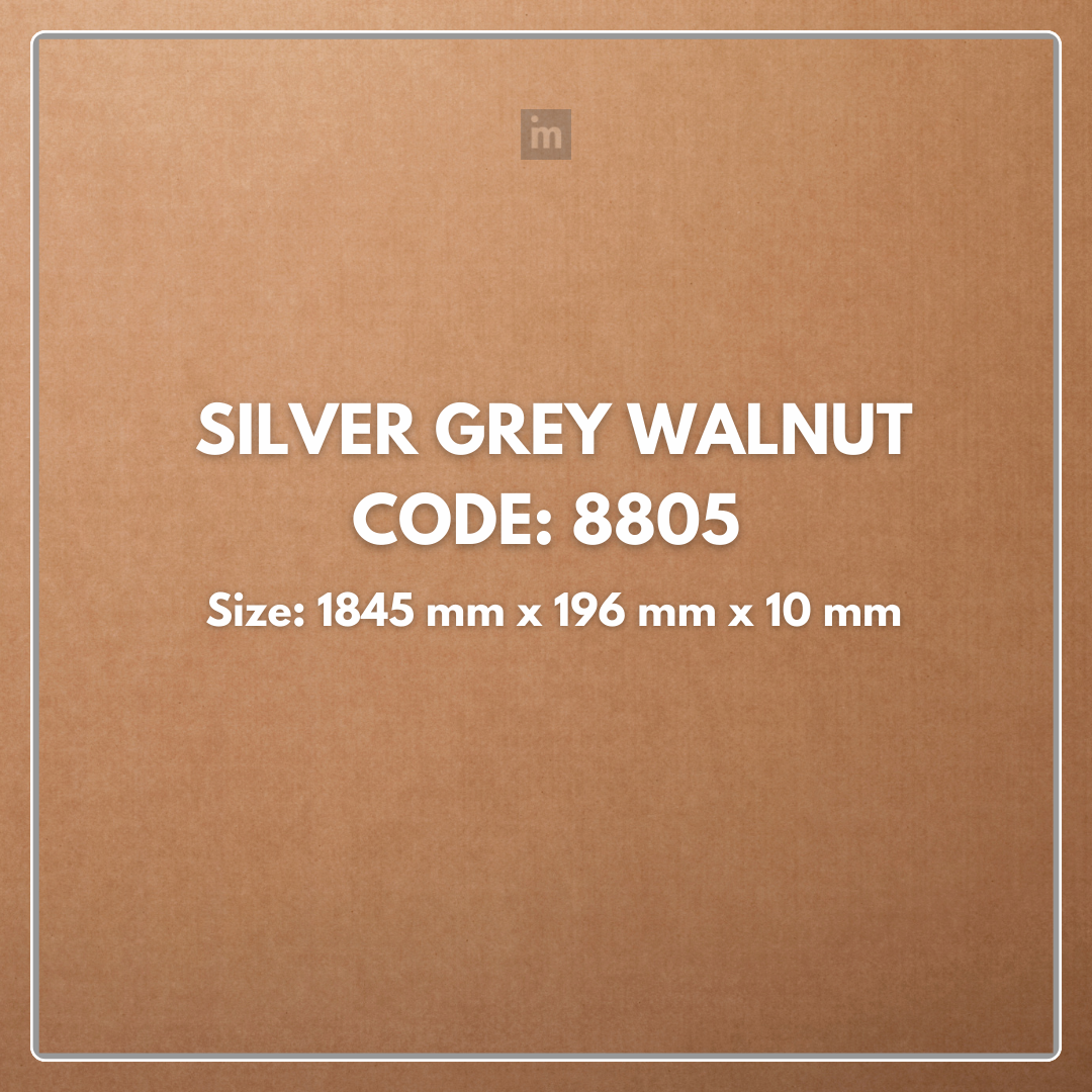 8805 - SILVER GREY WALNUT -  1845MM X 196MM X 10MM - IMMENSO - WOOD FLOORS - HYBRID LAMINATE FLOORING