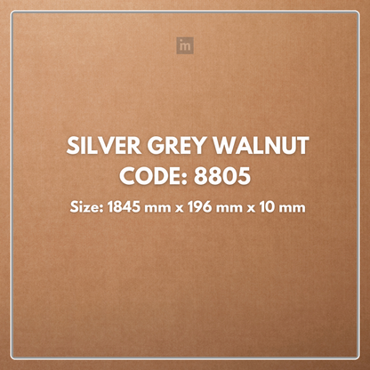 8805 - SILVER GREY WALNUT -  1845MM X 196MM X 10MM - IMMENSO - WOOD FLOORS - HYBRID LAMINATE FLOORING