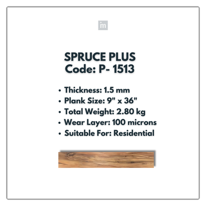 P - 1513 - SPRUCE PLUS - 6" X 36" X 1.5MM - PVC FLOORING - VINYL  PLANKS &  TILES -  SOLUTIA - FLOORING