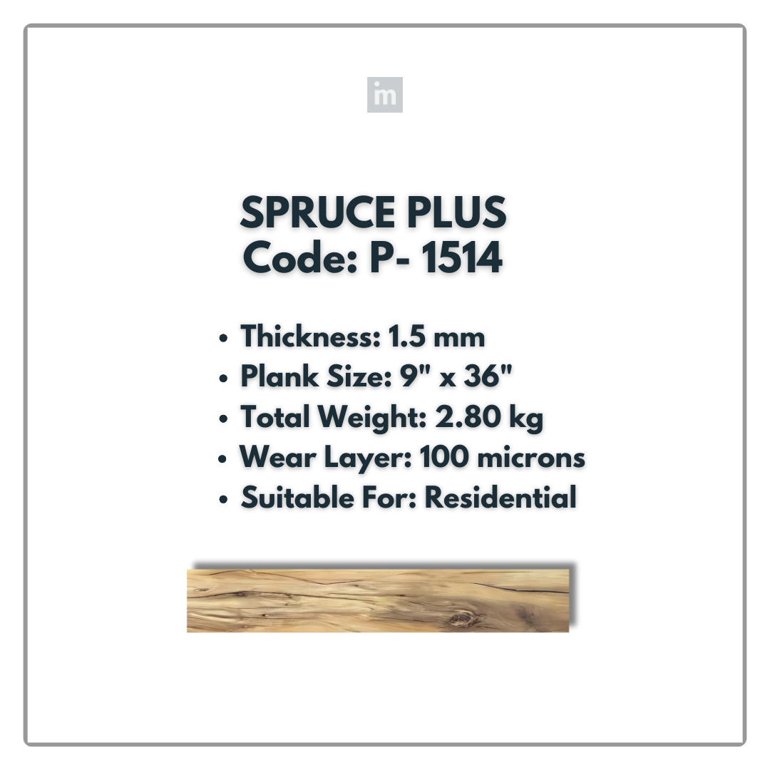P - 1514 - SPRUCE PLUS - 6" X 36" X 1.5MM - PVC FLOORING - VINYL  PLANKS &  TILES -  SOLUTIA - FLOORING