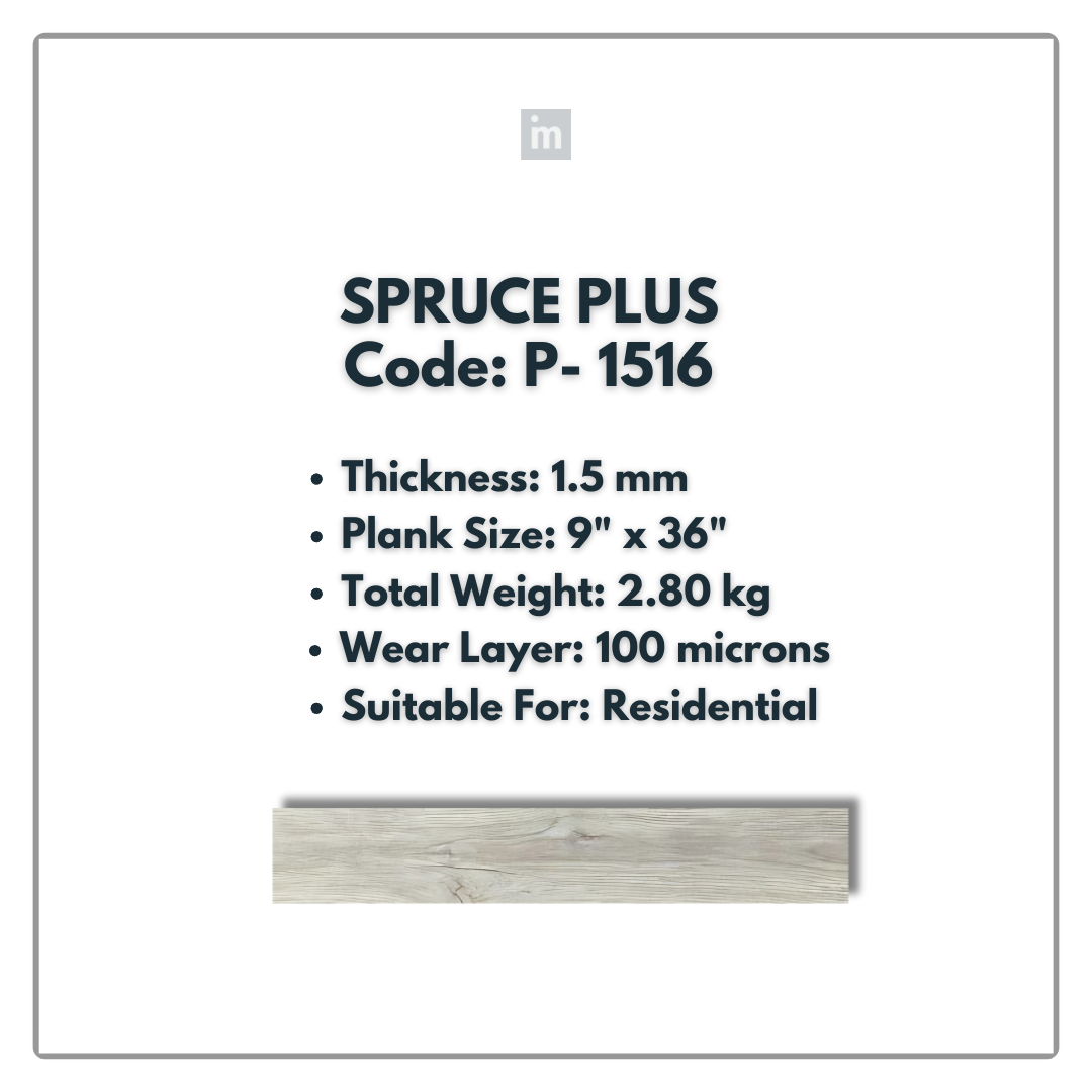 P - 1516 - SPRUCE PLUS - 6" X 36" X 1.5MM - PVC FLOORING - VINYL  PLANKS &  TILES -  SOLUTIA - FLOORING