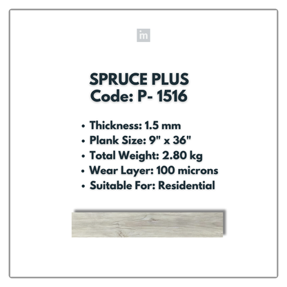 P - 1516 - SPRUCE PLUS - 6" X 36" X 1.5MM - PVC FLOORING - VINYL  PLANKS &  TILES -  SOLUTIA - FLOORING