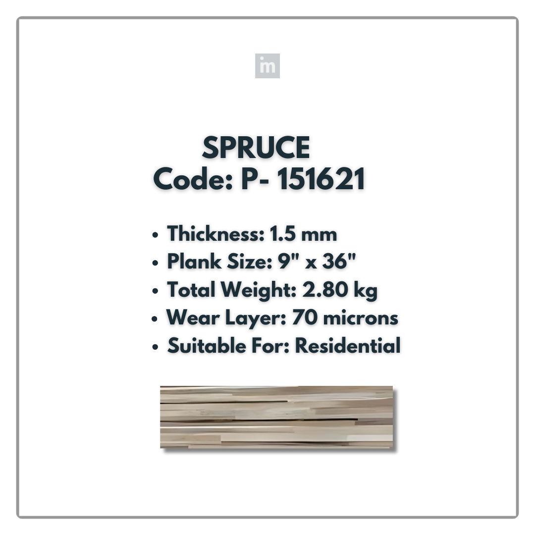 P - 151621 - SPRUCE - 9" X 36' X 1.5MM - PVC FLOORING - VINYL  PLANKS &  TILES -  SOLUTIA - FLOORING