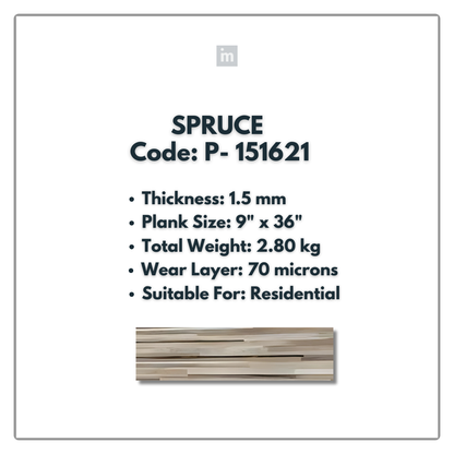 P - 151621 - SPRUCE - 9" X 36' X 1.5MM - PVC FLOORING - VINYL  PLANKS &  TILES -  SOLUTIA - FLOORING