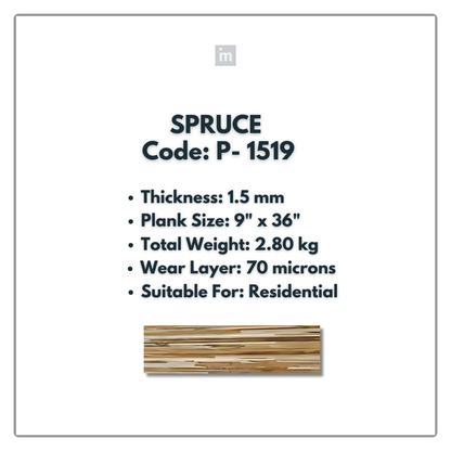 P - 1519 - SPRUCE - 9" X 36" X 1.5MM - PVC FLOORING - VINYL  PLANKS &  TILES -  SOLUTIA - FLOORING