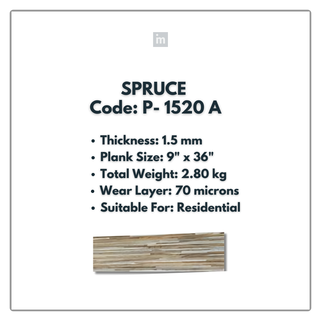 P - 1520 A - SPRUCE - 9" X 36" X 1.5MM - PVC FLOORING - VINYL  PLANKS &  TILES -  SOLUTIA - FLOORING