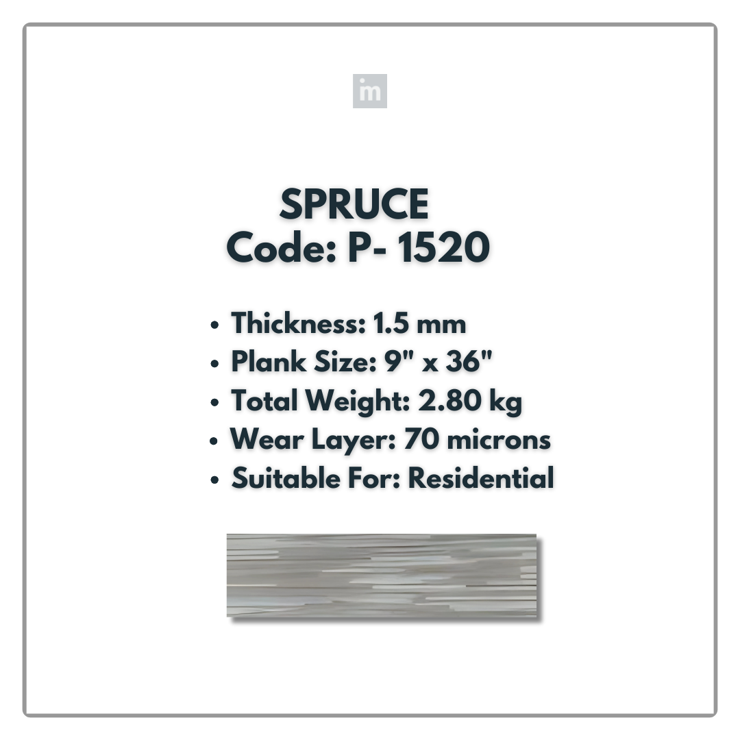 P - 1520 - SPRUCE - 9" X 36" X 1.5MM - PVC FLOORING - VINYL  PLANKS &  TILES -  SOLUTIA - FLOORING