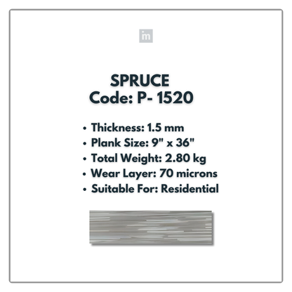 P - 1520 - SPRUCE - 9" X 36" X 1.5MM - PVC FLOORING - VINYL  PLANKS &  TILES -  SOLUTIA - FLOORING