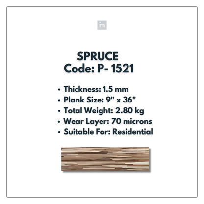 P - 1521 - SPRUCE - 9" X 36" X 1.5MM - PVC FLOORING - VINYL  PLANKS &  TILES -  SOLUTIA - FLOORING