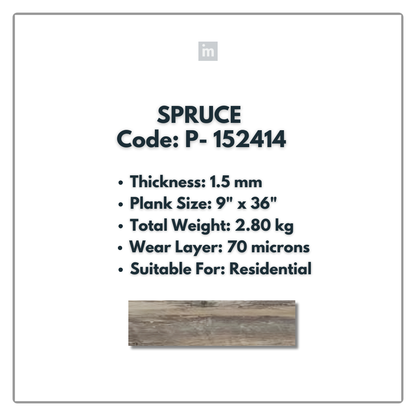 P - 152414 - SPRUCE - 9" X 36" X 1.5MM - PVC FLOORING - VINYL  PLANKS &  TILES -  SOLUTIA - FLOORING