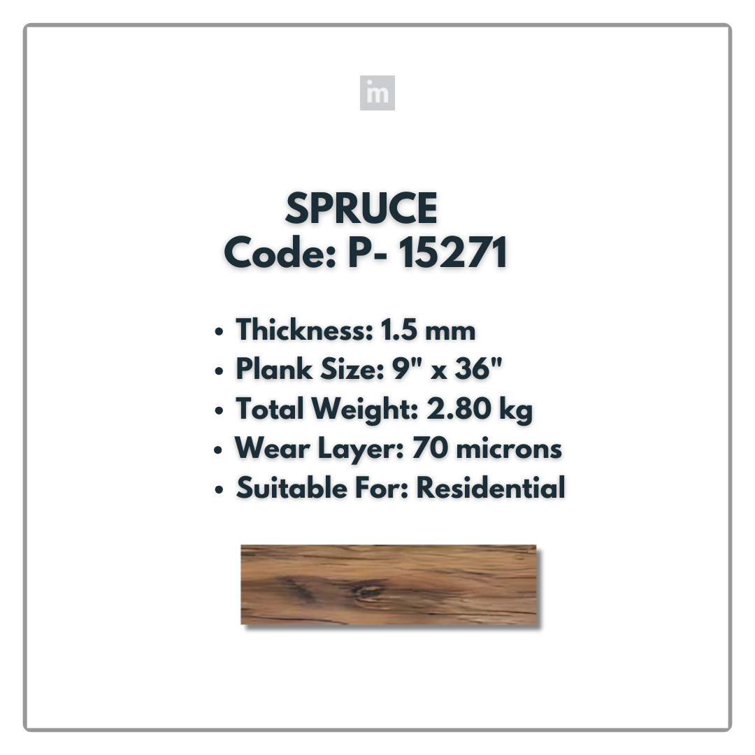 P - 15271 - SPRUCE - 9" X 36" X 1.5MM - PVC FLOORING - VINYL  PLANKS &  TILES -  SOLUTIA - FLOORING