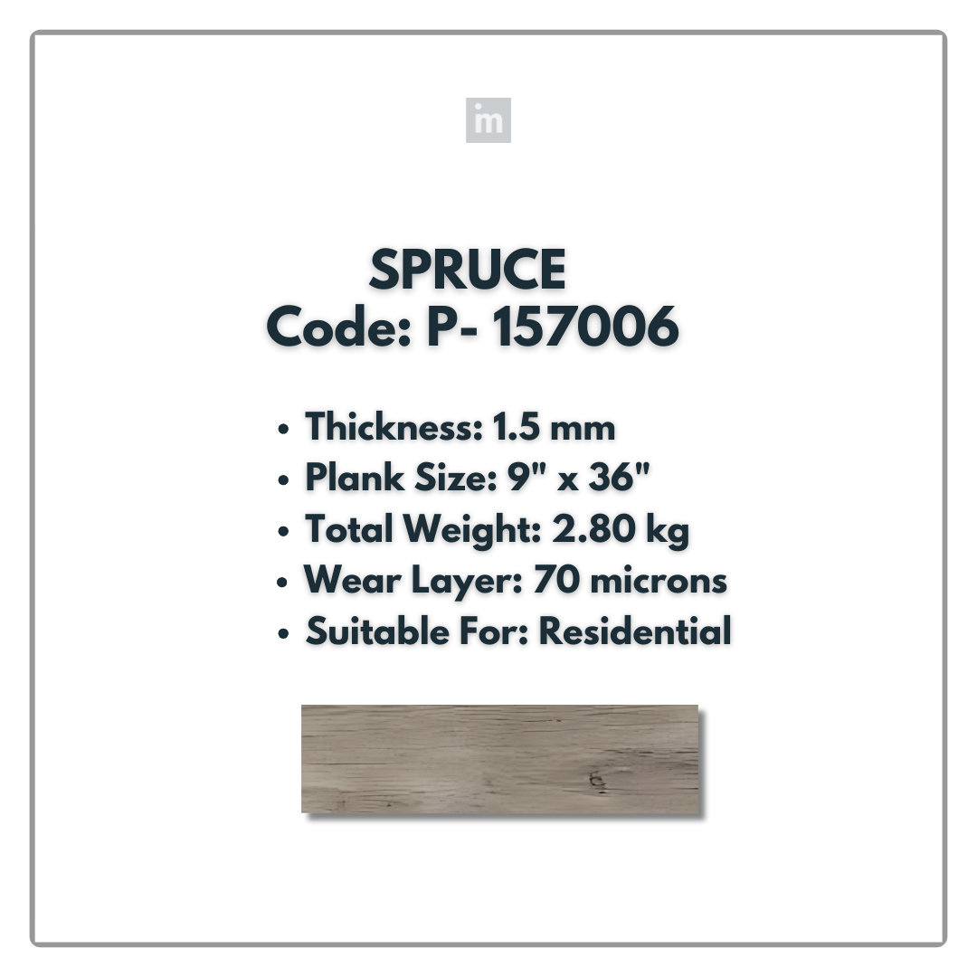 P - 157006 - SPRUCE - 9" X 36" X 1.5MM - PVC FLOORING - VINYL  PLANKS &  TILES -  SOLUTIA - FLOORING