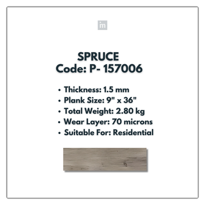 P - 157006 - SPRUCE - 9" X 36" X 1.5MM - PVC FLOORING - VINYL  PLANKS &  TILES -  SOLUTIA - FLOORING