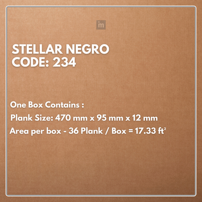 234 - STELLAR NEGRO - AC5  470MM X 95MM X 12MM - HERRINGBONE COLLECTION - REAL WOOD - MATT SURFACE - LAMINATE FLOORING