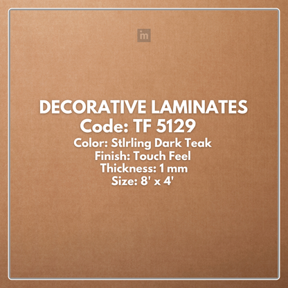 TF 5129 STLRLING DARK TEAK  / TOUCH FEEL   / DECORATIVE LAMINATE / THINK LUXURY  - 1MM - 8FT x 4FT