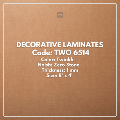 TWO - 6514 TWINKLE / ZERO STONE / DECORATIVE LAMINATE / THINK LUXURY  - 1MM - 8FT x 4FT