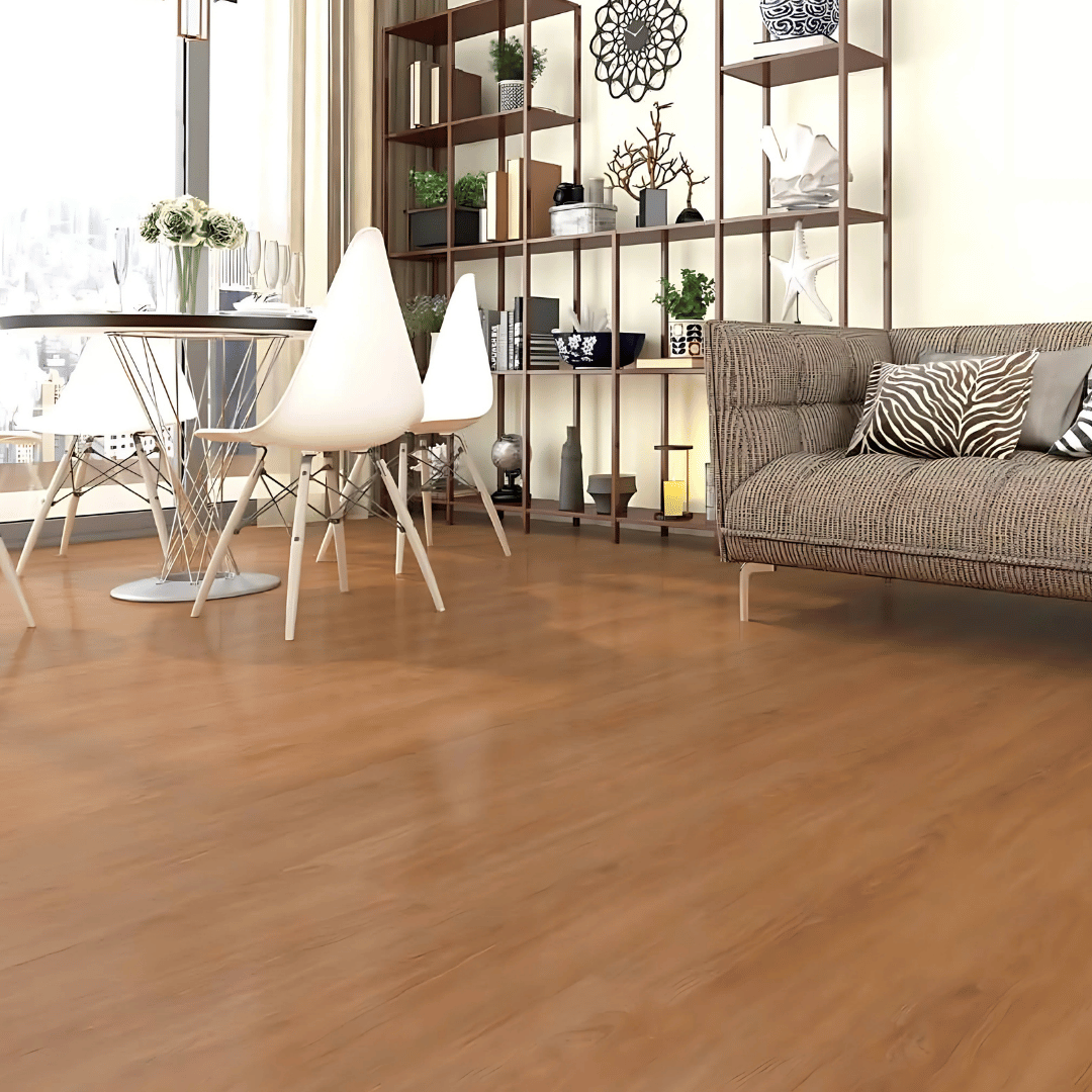 AC: HF000821 - TEAK BROWN - WOOD - BLISS COLLECTION - 8.86INCH X 48.03INCH X 4MM - CLICK N LOCK TILES - WELSPUN FLOORING