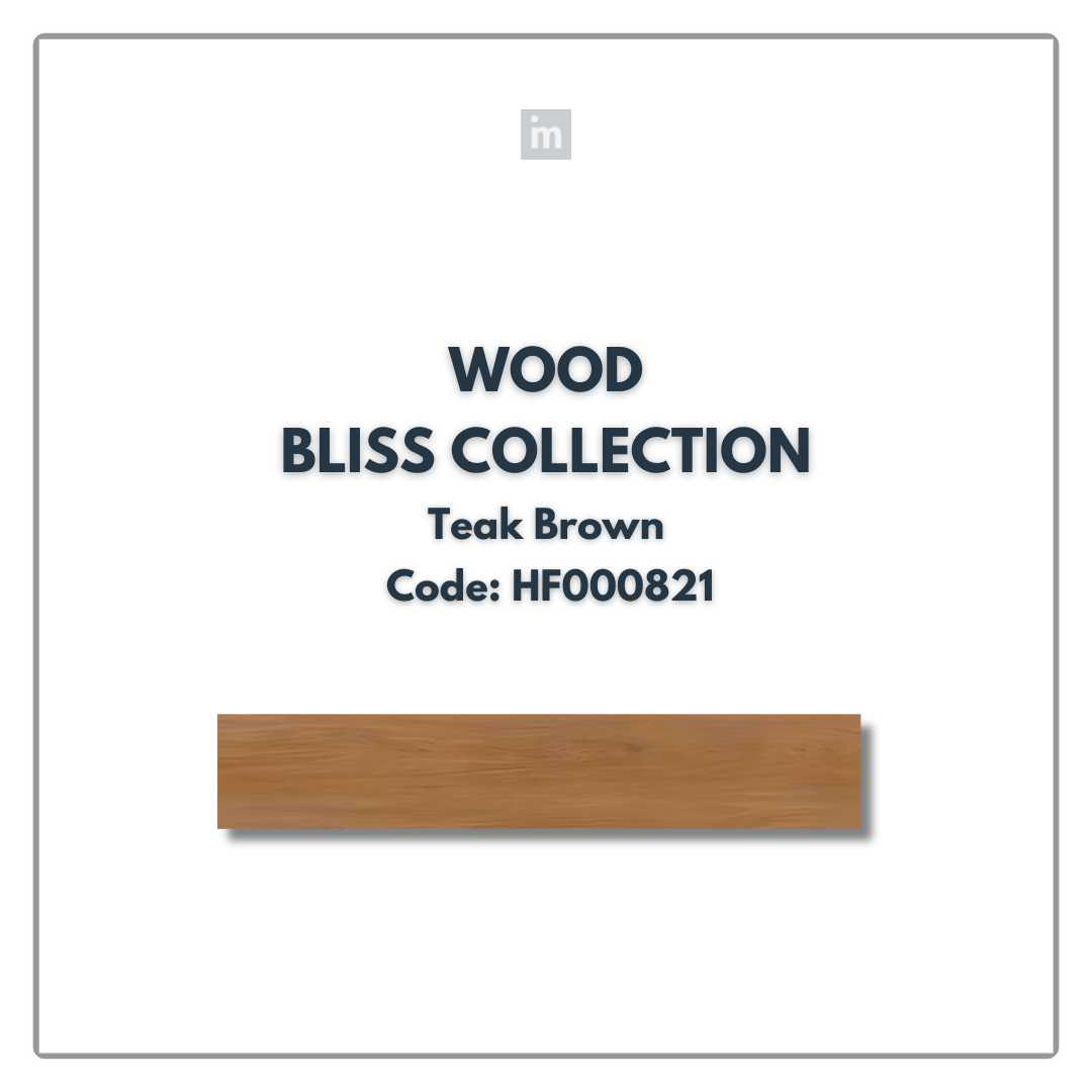 AC: HF000821 - TEAK BROWN - WOOD - BLISS COLLECTION - 8.86INCH X 48.03INCH X 4MM - CLICK N LOCK TILES - WELSPUN FLOORING