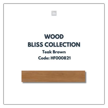 AC: HF000821 - TEAK BROWN - WOOD - BLISS COLLECTION - 8.86INCH X 48.03INCH X 4MM - CLICK N LOCK TILES - WELSPUN FLOORING