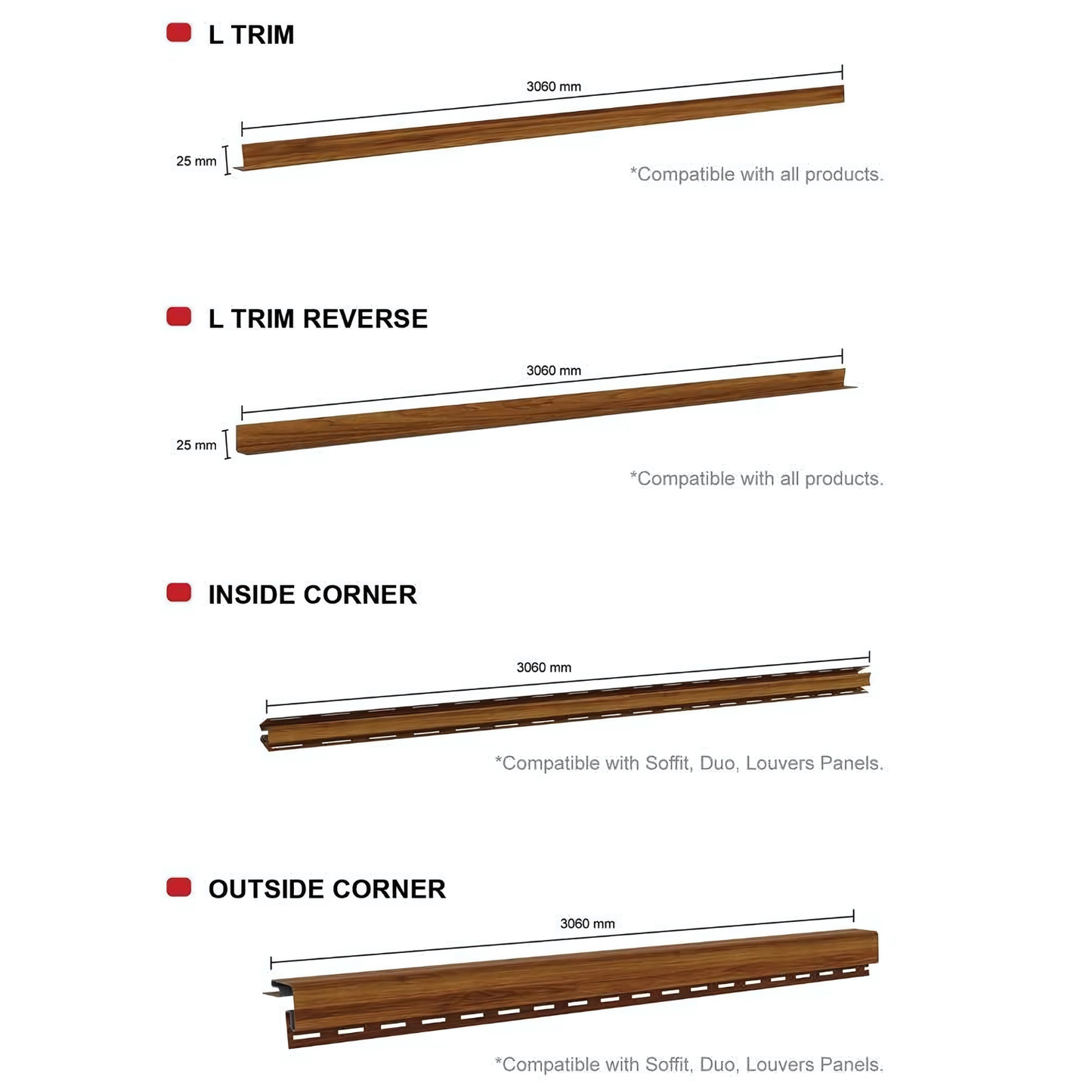 LOUVERS PANELS / 265MM  X 3060MM / INTERNAL CEILINGS AND WALLS / EXTERNAL CEILINGS / PARE INNOV+ / SOFFIT PANELS