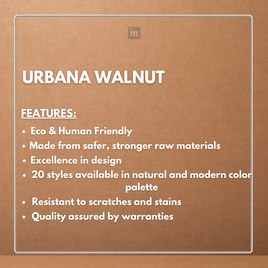 URBANA WALNUT - 152.4MM X 914.4MM X 1.5MM  - WOOD VINYL  PLANKS - THE DIVINE COLLECTION - FLOORING