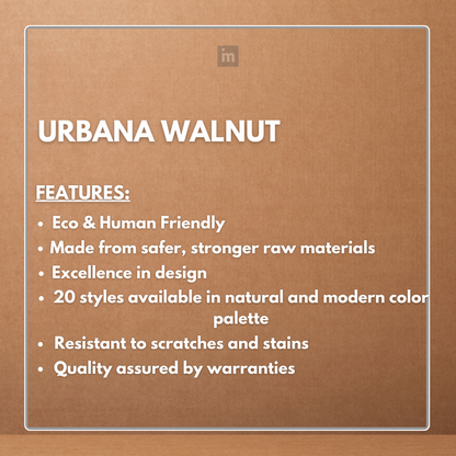 URBANA WALNUT - 152.4MM X 914.4MM X 1.5MM  - WOOD VINYL  PLANKS - THE DIVINE COLLECTION - FLOORING