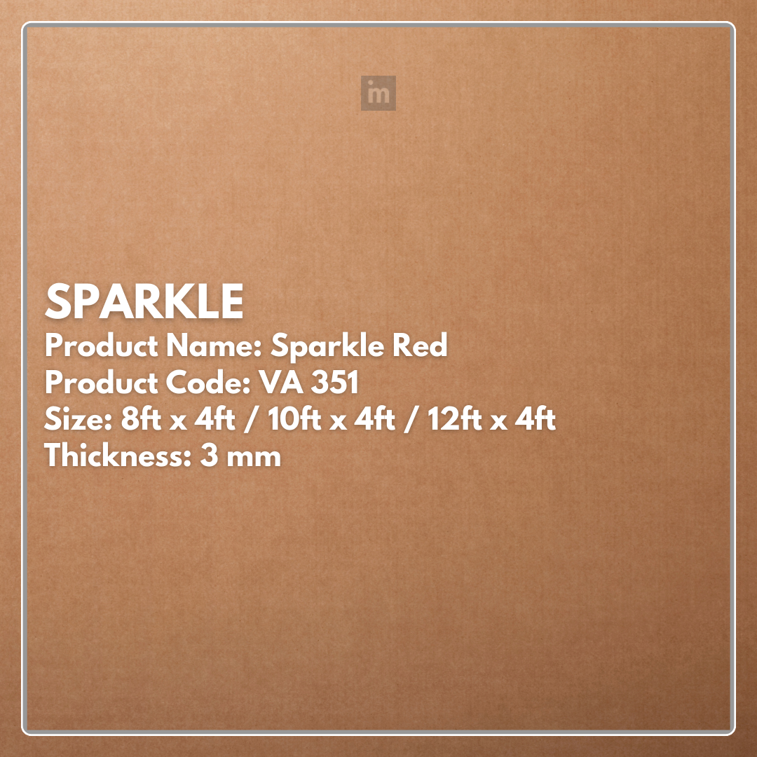 VA - 351 - SPARKLE RED - SPARKLE  - 8FT X 4FT / 10FT X 4FT / 12FT X 4FT - 3MM- VIVA - ACP