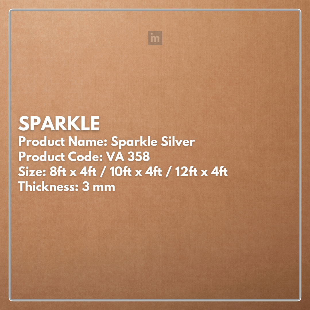VA - 358 - SPARKLE SILVER - SPARKLE  - 8FT X 4FT / 10FT X 4FT / 12FT X 4FT - 3MM- VIVA - ACP