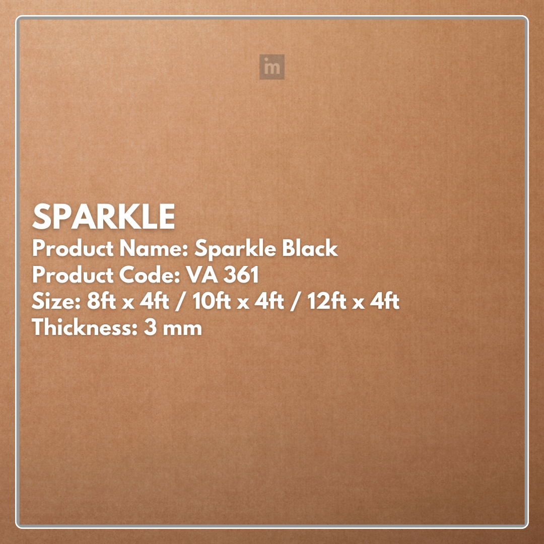 VA - 361 - SPARKLE BLACK - SPARKLE  - 8FT X 4FT / 10FT X 4FT / 12FT X 4FT - 3MM- VIVA - ACP