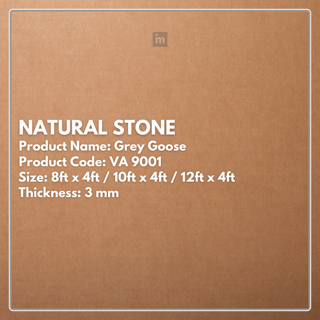 VA - 9001 - GREY GOOSE - NATURAL STONE  - 8FT X 4FT / 10FT X 4FT / 12FT X 4FT - 3MM- VIVA - ACP