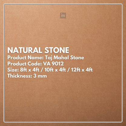 VA - 9012 - TAJ MAHAL STONE - NATURAL STONE  - 8FT X 4FT / 10FT X 4FT / 12FT X 4FT - 3MM- VIVA - ACP