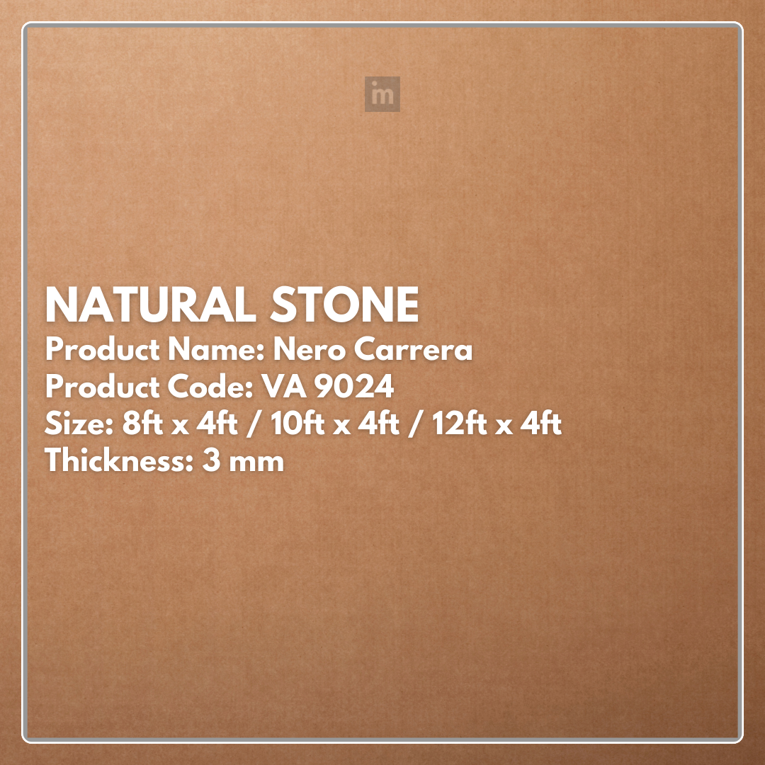 VA - 9024 - NERO CARRERA - NATURAL STONE  - 8FT X 4FT / 10FT X 4FT / 12FT X 4FT - 3MM- VIVA - ACP