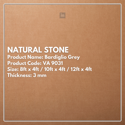 VA - 9031 - BARDIGLIO GREY - NATURAL STONE  - 8FT X 4FT / 10FT X 4FT / 12FT X 4FT - 3MM- VIVA - ACP