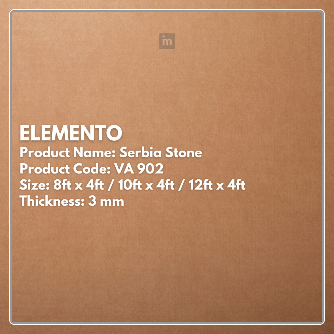 VA - 902 - SERBIA STONE - ELEMENTO - 8FT X 4FT / 10FT X 4FT / 12FT X 4FT - 3MM- VIVA - ACP