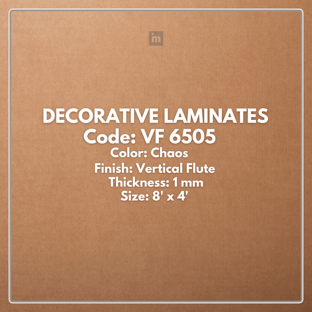 VF - 6505 CHAOS / VERTICAL FLUTE / DECORATIVE LAMINATE / THINK LUXURY  - 1MM - 8FT x 4FT