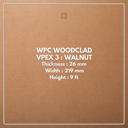 VPEX 3: WALNUT / WPC WOODCLAD / ACP BASED LOUVERS / 9 FT x 219 MM x 26 MM