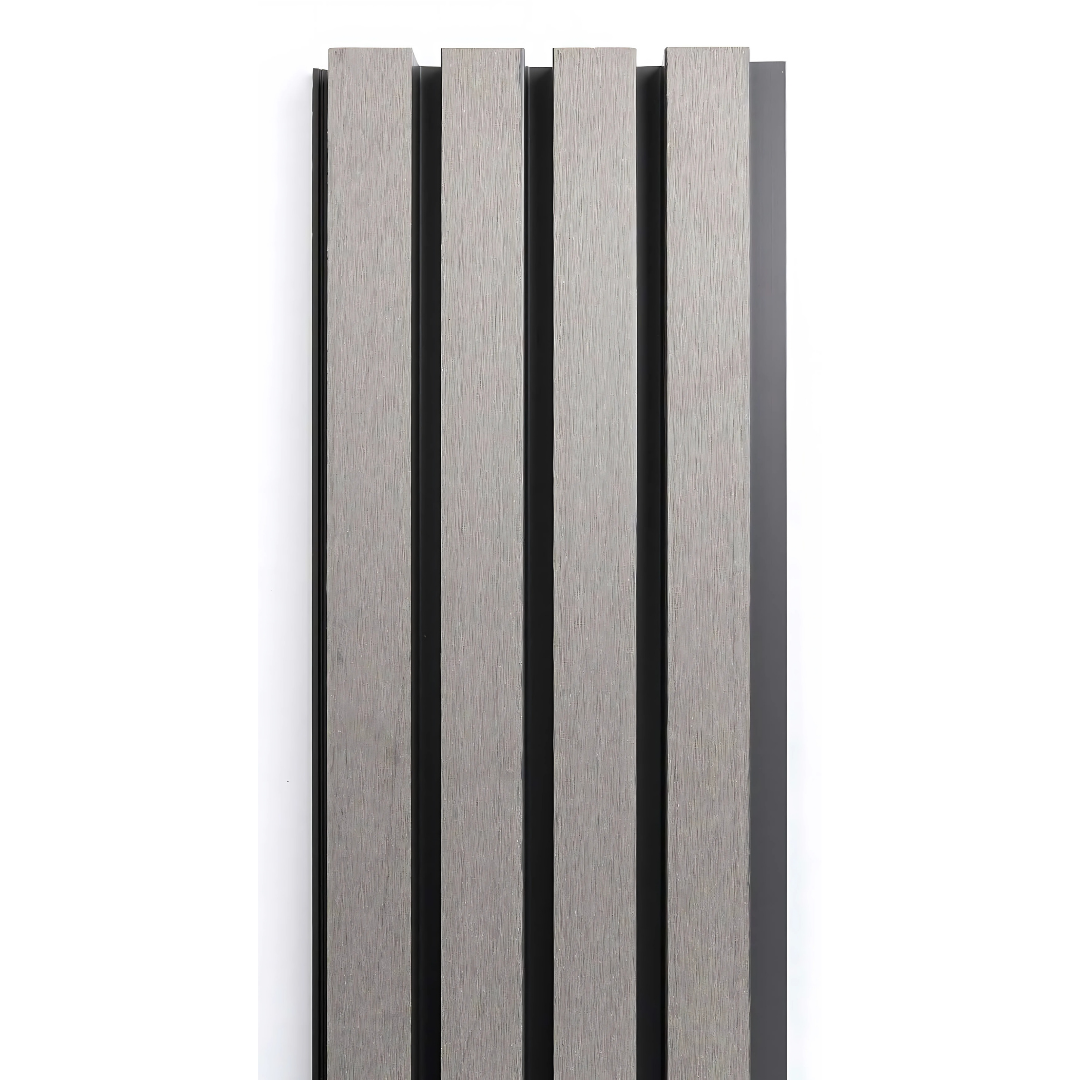 VPEX 4: SUPER MATT LIGHT GREY / WPC WOODCLAD / ACP BASED LOUVERS / 9 FT x 219 MM x 26 MM