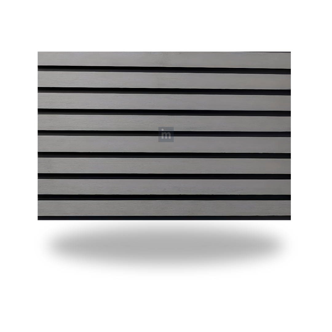 VPEX 4: SUPER MATT LIGHT GREY / WPC WOODCLAD / ACP BASED LOUVERS / 9 FT x 219 MM x 26 MM