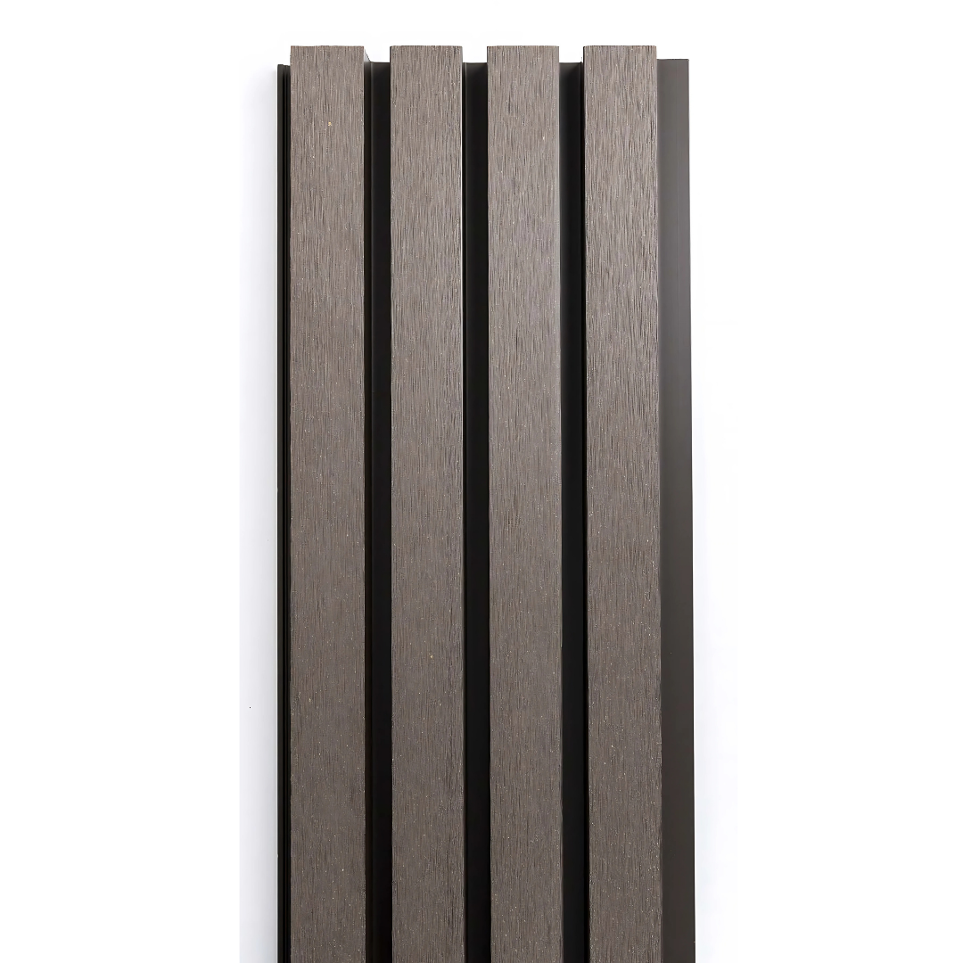 VPEX 5: SUPER MATT ENGLISH GREY / WPC WOODCLAD / ACP BASED LOUVERS / 9 FT x 219 MM x 26 MM