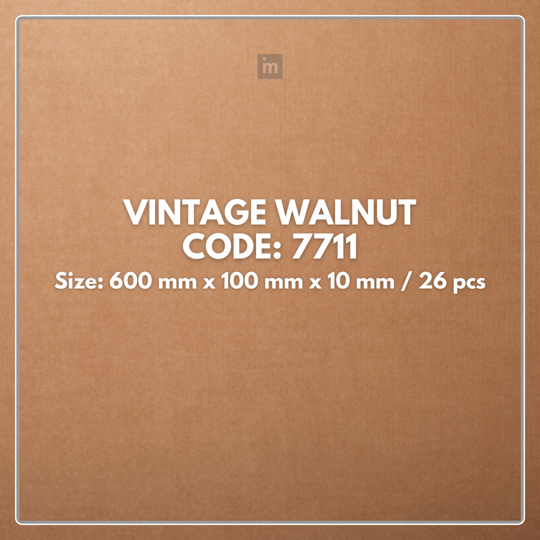 7711 - VINTAGE WALNUT - 600MM X 100MM X 10MM - LIVANTI - WOOD FLOORS - HYBRID LAMINATE FLOORING