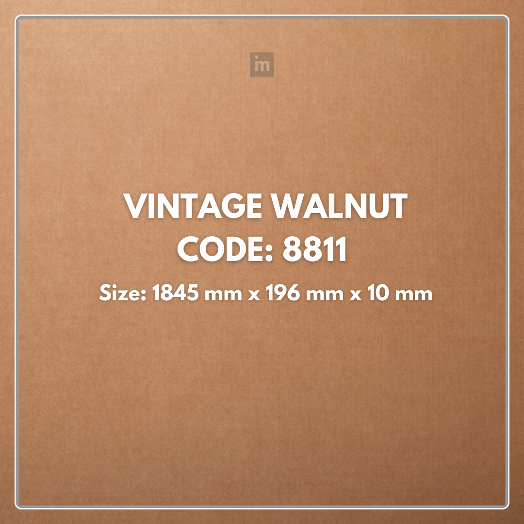 8811  - VINTAGE WALNUT -  1845MM X 196MM X 10MM - IMMENSO - WOOD FLOORS - HYBRID LAMINATE FLOORING
