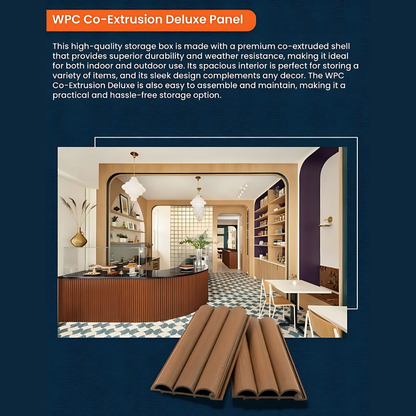 WPC Co- Extrusion Deluxe Panel | Finish: Brushed| Colours: Teak, Walnut, Maple, Red Wood, Black | Size: 2440 x 139 x 26mm